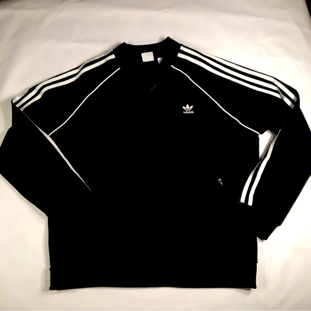 Adidas Super Star Track Jacket XL Black W/ White Stripes.